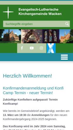 Vorschau der mobilen Webseite www.kirchengemeinde-wacken.de, Ev.-Luth. Kirchengemeinde Wacken