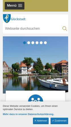 Vorschau der mobilen Webseite www.glueckstadt.de, Stadt Glückstadt