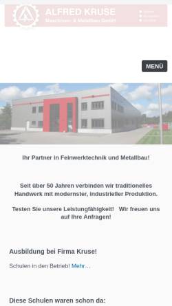 Vorschau der mobilen Webseite www.kruse-iz.de, Alfred Kruse Maschinen- und Metallbau GmbH