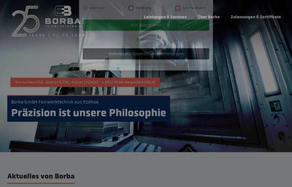 Vorschau von www.borba.de, BORBA GmbH Industrie- und Meßtechnologie