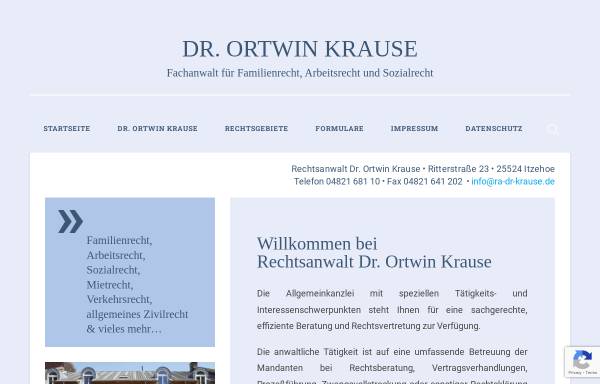 Vorschau von www.ra-dr-krause.de, Rechtsanwalt Dr. Ortwin Krause