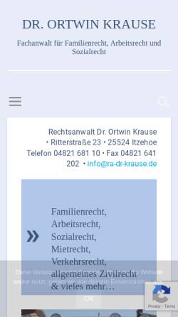 Vorschau der mobilen Webseite www.ra-dr-krause.de, Rechtsanwalt Dr. Ortwin Krause