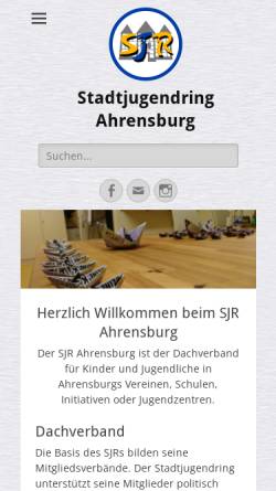 Vorschau der mobilen Webseite www.sjr-ahrensburg.de, Stadtjugendring Ahrensburg