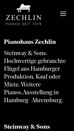 Vorschau der mobilen Webseite www.zechlin.de, Pianohaus Zechlin