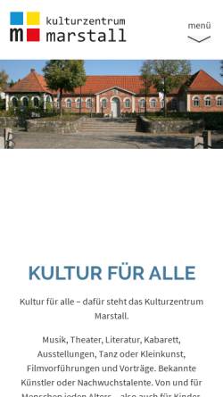 Vorschau der mobilen Webseite marstall-ahrensburg.de, Kulturzentrum Marstall am Schloss e. V.