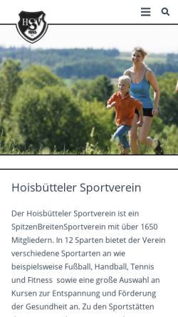 Vorschau der mobilen Webseite www.hoisbuetteler-sv.de, Hoisbütteler Sportverein 1955 e.V.