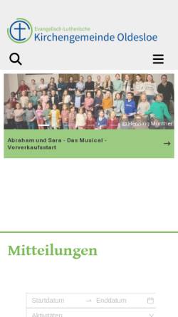 Vorschau der mobilen Webseite www.kirche-oldesloe.de, Ev.-Luth. Kirchengemeinde Oldesloe
