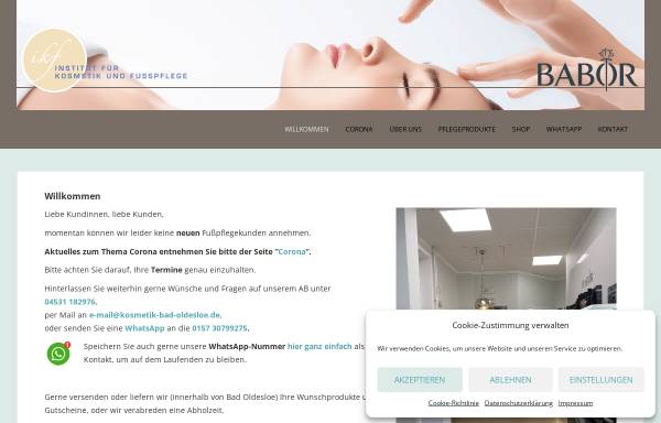 Vorschau von kosmetik-bad-oldesloe.de, Institut für Kosmetik und Fußpflege, Bähnke und Krack GbR