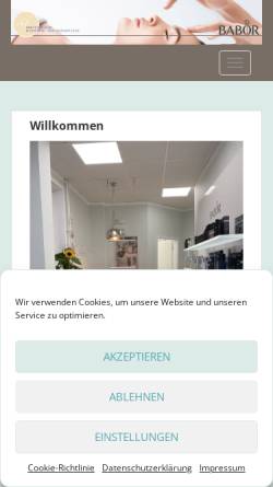 Vorschau der mobilen Webseite kosmetik-bad-oldesloe.de, Institut für Kosmetik und Fußpflege, Bähnke und Krack GbR
