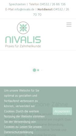 Vorschau der mobilen Webseite www.zahnarztpraxis-nivalis.de, Nivalis - Praxis für Zahnheilkunde