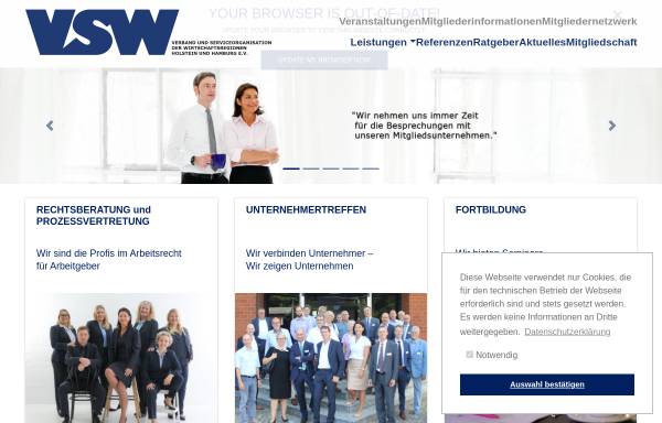Vorschau von www.vsw.eu, VSW - Verband und Serviceorganisation der Wirtschaftsregionen Holstein und Hamburg e.V.