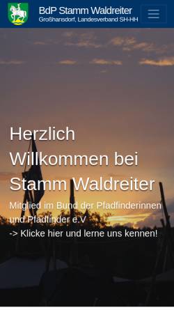 Vorschau der mobilen Webseite www.waldreiter.org, BdP Stamm Waldreiter