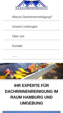 Vorschau der mobilen Webseite www.rk-dachrinnenreinigung.de, R & K Dachrinnenreinigung