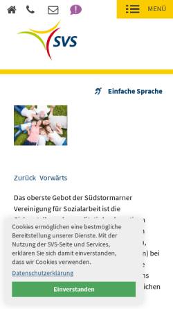 Vorschau der mobilen Webseite www.svs-stormarn.de, Südstormarner Vereinigung für Sozialarbeit e.V.