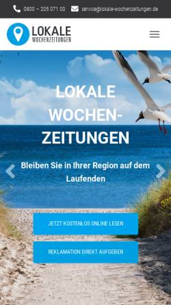 Vorschau der mobilen Webseite www.lokale-wochenzeitungen.de, Lokale Wochenzeitungen.