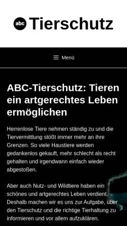 Vorschau der mobilen Webseite www.abc-tierschutz.de, ABC-Tierschutz