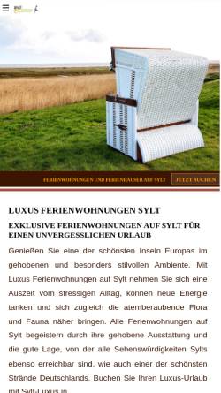 Vorschau der mobilen Webseite www.sylt-luxus.de, Sylt Luxus