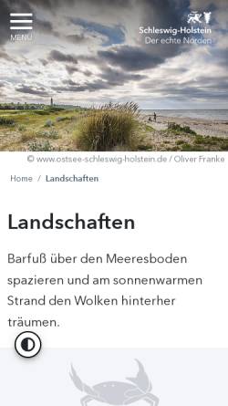 Vorschau der mobilen Webseite www.sh-tourismus.de, Binnenland Schleswig-Holstein
