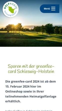 Vorschau der mobilen Webseite www.golfkueste.de, Golfküste