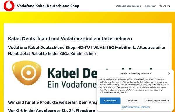 Vorschau von www.kabel-ist.net, Kabel Deutschland - PartnerShop Flensburg