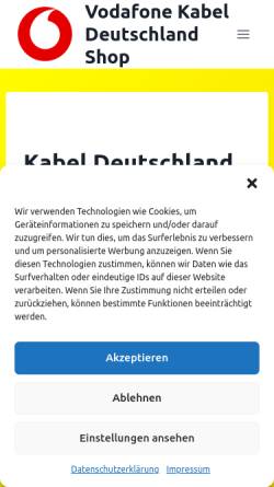 Vorschau der mobilen Webseite www.kabel-ist.net, Kabel Deutschland - PartnerShop Flensburg