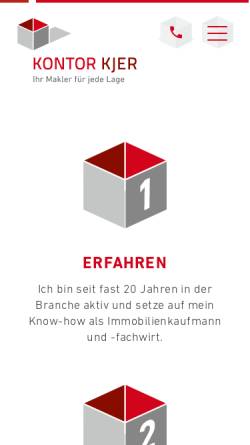 Vorschau der mobilen Webseite www.kjer-immobilien-flensburg.de, Kontor Kjer Immobilien e. K.
