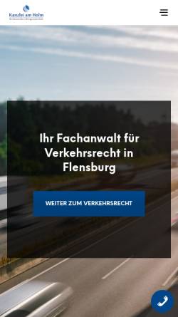 Vorschau der mobilen Webseite verkehrsrecht-flensburg.de, Verkehrsrecht Flensburg - Anwalt Christian F. Meyer
