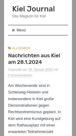 Vorschau der mobilen Webseite kiel-journal.de, Kiel Journal