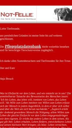 Vorschau der mobilen Webseite www.not-felle.de, Not-Felle.de