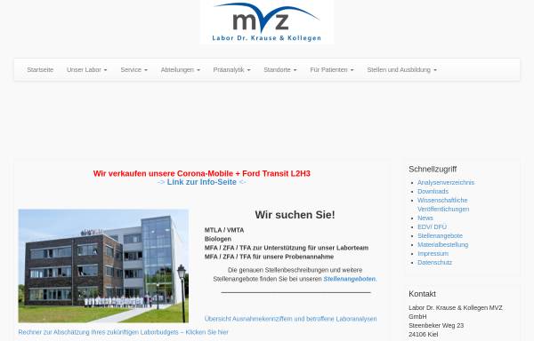 Vorschau von www.labor-krause.de, MVZ Labor Dr. Krause & Kollegen