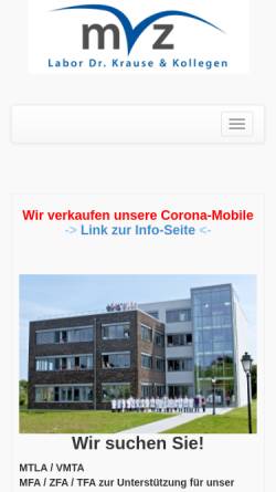 Vorschau der mobilen Webseite www.labor-krause.de, MVZ Labor Dr. Krause & Kollegen
