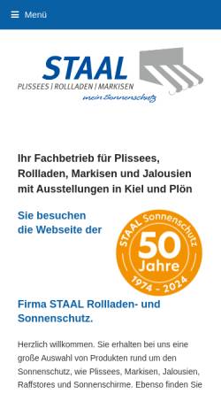 Vorschau der mobilen Webseite www.staal.de, Staal GmbH