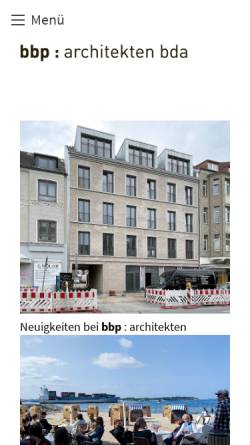 Vorschau der mobilen Webseite www.bbp-architekten.de, Brockstedt.Bergfeld.Petersen Architekten