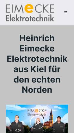 Vorschau der mobilen Webseite www.eimecke-elektro.de, Elektrotechnik Heinrich Eimecke GmbH