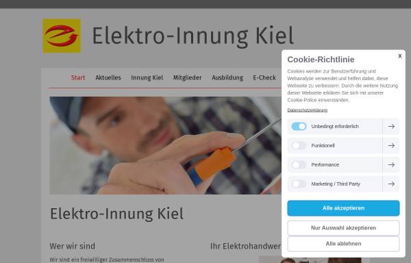 Vorschau von www.elektro-innung-kiel.de, Elektroinnung Kiel
