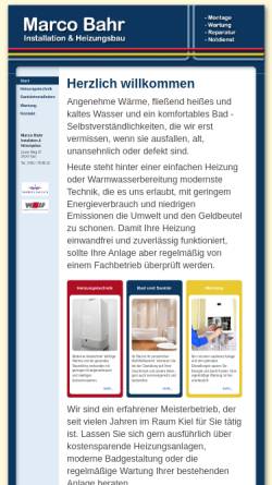 Vorschau der mobilen Webseite www.marco-bahr.de, Heizungs- und Sanitärinstallationen Marco Bahr
