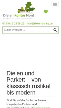 Vorschau der mobilen Webseite www.dielen-parkett-holzhandel.de, Dielen Kontor Nord
