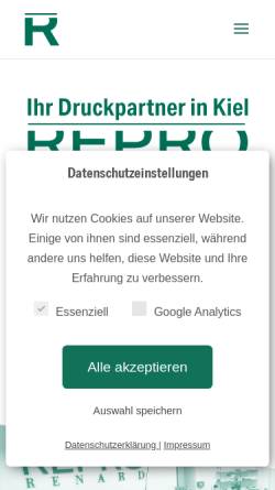 Vorschau der mobilen Webseite www.copyshop-kiel.de, Repro Renard
