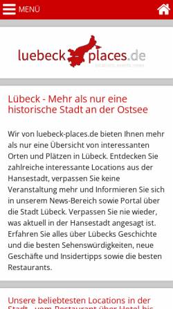 Vorschau der mobilen Webseite www.luebeck-places.de, Luebeck Places
