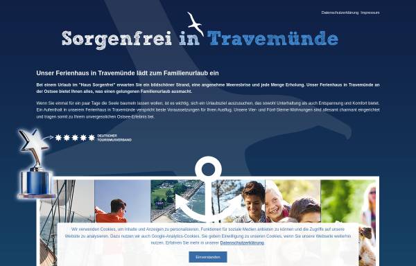 Vorschau von www.sorgenfrei-travemuende.de, Sorgenfrei in Travemünde, Magdalena und Dietmar Adam