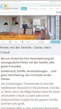 Vorschau der mobilen Webseite www.ostsee-fewo-travemuende.de, Ostsee FeWo Travemünde