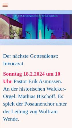 Vorschau der mobilen Webseite www.st-gertrud.de, Kirchengemeinde St. Gertrud