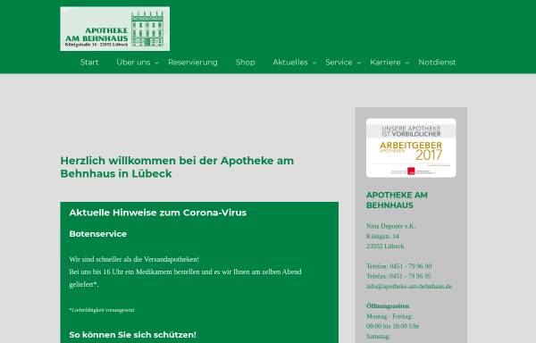 Vorschau von www.apotheke-am-behnhaus.de, Apotheke am Behnhaus