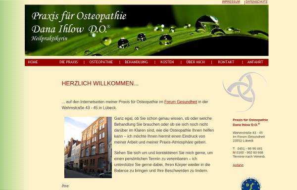 Vorschau von www.dana-ihlow-osteopathie.de, Praxis für Osteopathie, Dana Ihlow