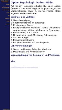 Vorschau der mobilen Webseite www.gudrun-mueller.de, Dipl. Psychologin Gudrun Müller