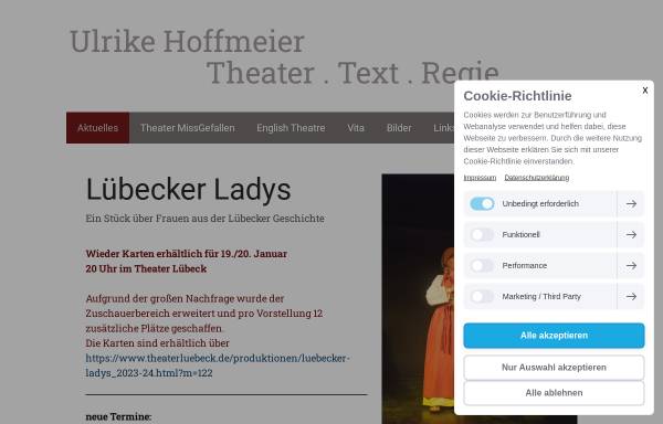 Vorschau von www.ulrikehoffmeier.de, Ulrike Hoffmeier, Theaterworkshops- und projekte