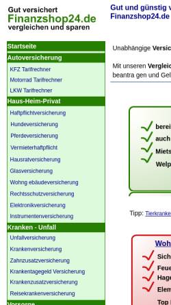 Vorschau der mobilen Webseite www.finanzshop24.de, Finanzshop24.de, Gundolf Witt