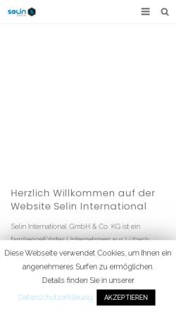 Vorschau der mobilen Webseite www.selin-international.com, Selin International GmbH & Co. KG