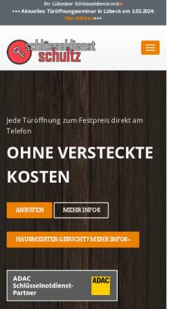 Vorschau der mobilen Webseite www.schluesseldienst-schultz.de, Schlüsseldienst Schultz