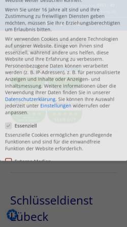 Vorschau der mobilen Webseite www.schluesseldienst-luebeck-umgebung.de, Schlüsseldienst HIS GmbH